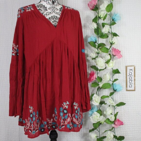 FREE PEOPLE Embroidered  Tunic Top Size XS - Picture 1 of 11